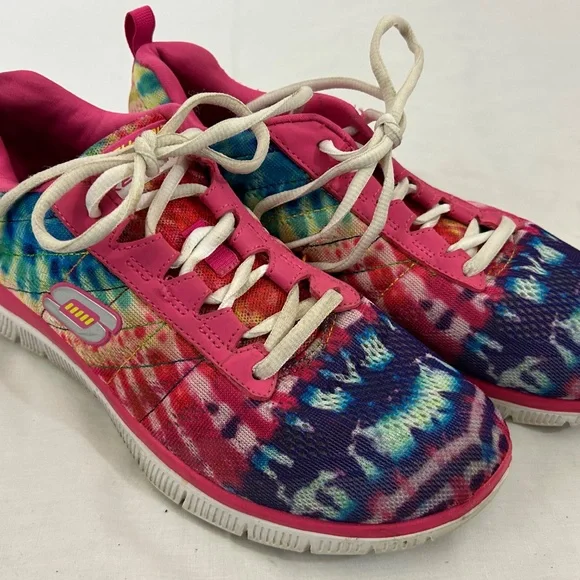 SKETCH-KNIT Women's Sneakers Sz 9 memory foam multi-color EUC - Picture 3 of 9